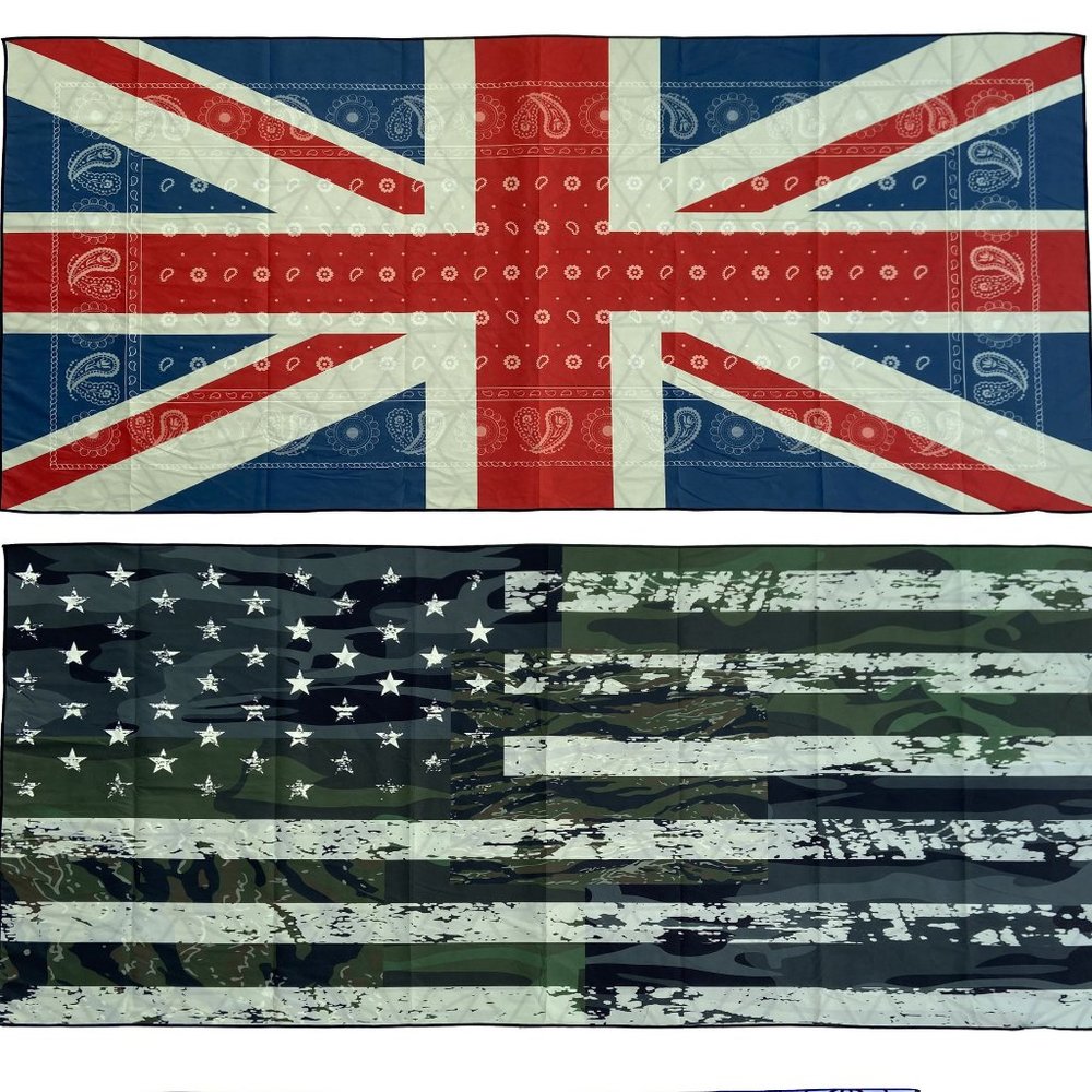 Union Jack/ Camo Patchwork Beach Towel - 2 Pack